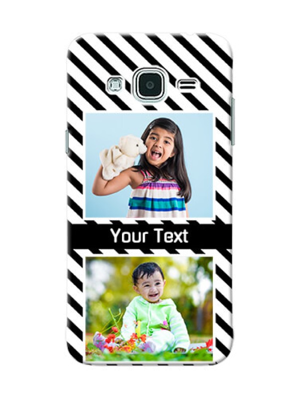 Custom Samsung Galaxy J3 2 image holder with black and white stripes Design