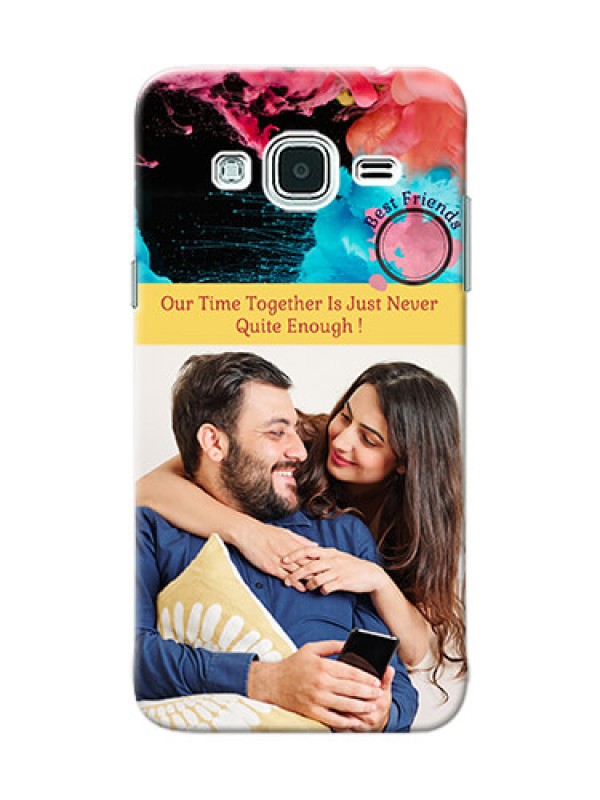 Custom Samsung Galaxy J3 best friends quote with acrylic painting Design