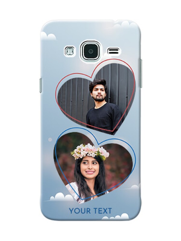 Custom Samsung Galaxy J3 couple heart frames with sky backdrop Design