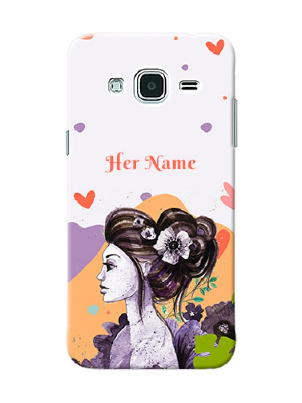 Custom Galaxy J3 Custom Mobile Case with Woman And Nature Design