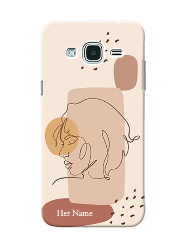 Custom Galaxy J3 Custom Phone Covers: Calm Woman line art Design