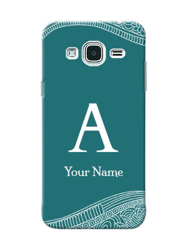 Custom Galaxy J3 Mobile Back Covers: line art pattern with custom name Design