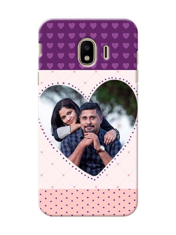 Custom Samsung Galaxy J4 (2018) Violet Dots Love Shape Mobile Cover Design