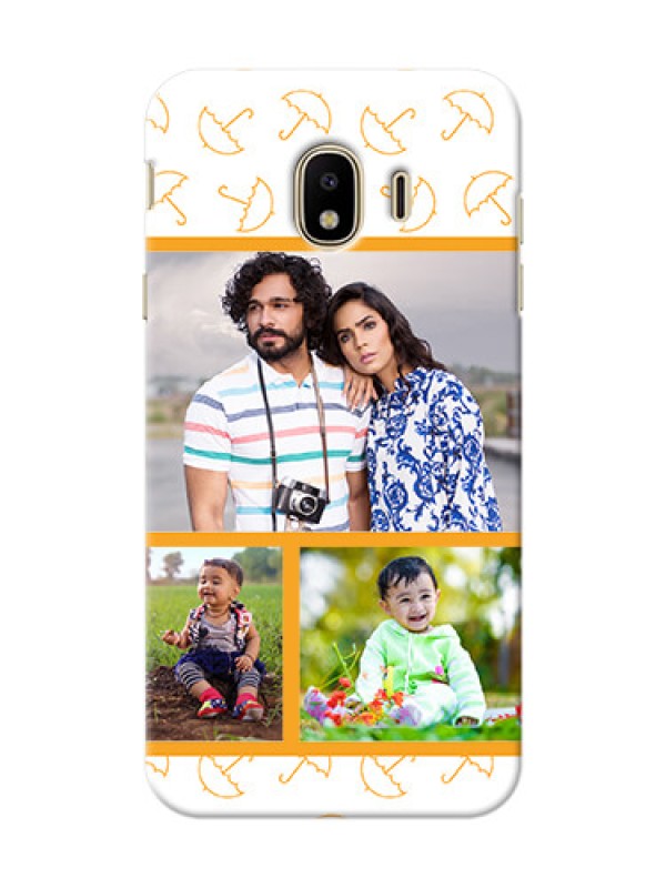 Custom Samsung Galaxy J4 (2018) Yellow Pattern Mobile Back Cover Design