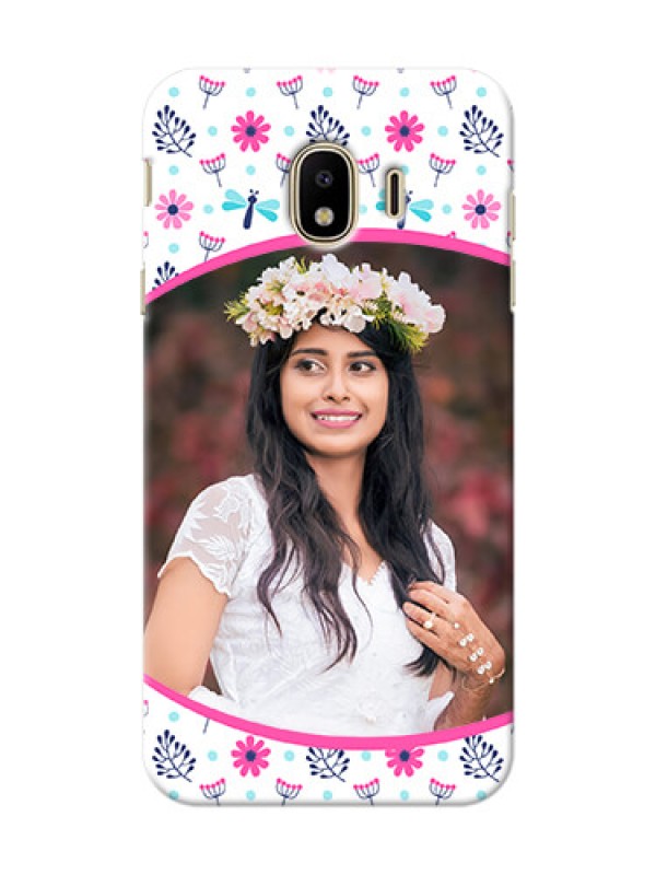 Custom Samsung Galaxy J4 (2018) Colourful Flowers Mobile Cover Design