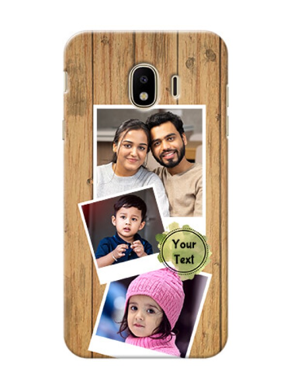 Custom Samsung Galaxy J4 (2018) 3 image holder with wooden texture  Design
