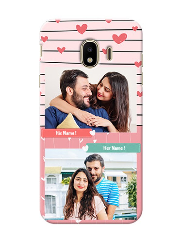 Custom Samsung Galaxy J4 (2018) 2 image holder with hearts Design