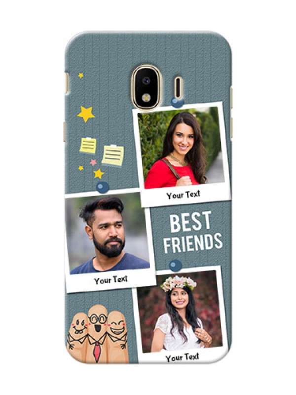Custom Samsung Galaxy J4 (2018) 3 image holder with sticky frames and friendship day wishes Design