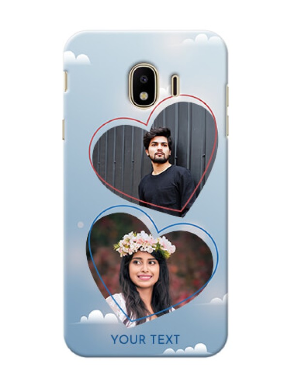 Custom Samsung Galaxy J4 (2018) couple heart frames with sky backdrop Design