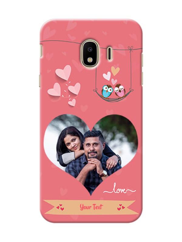 Custom Samsung Galaxy J4 (2018) heart frame with love birds Design