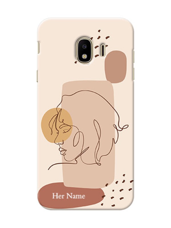 Custom Galaxy J4 (2018) Custom Phone Covers: Calm Woman line art Design
