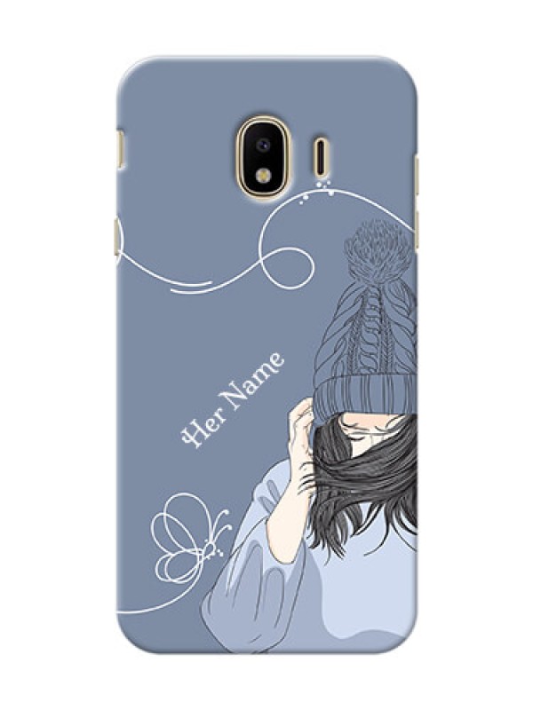 Custom Galaxy J4 (2018) Custom Mobile Case with Girl in winter outfit Design