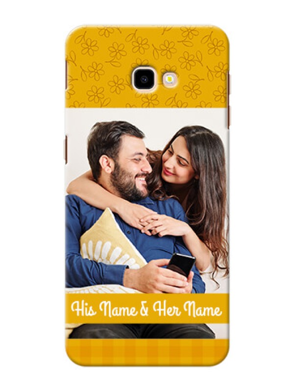 Custom Samsung Galaxy J4 Plus mobile phone covers: Yellow Floral Design