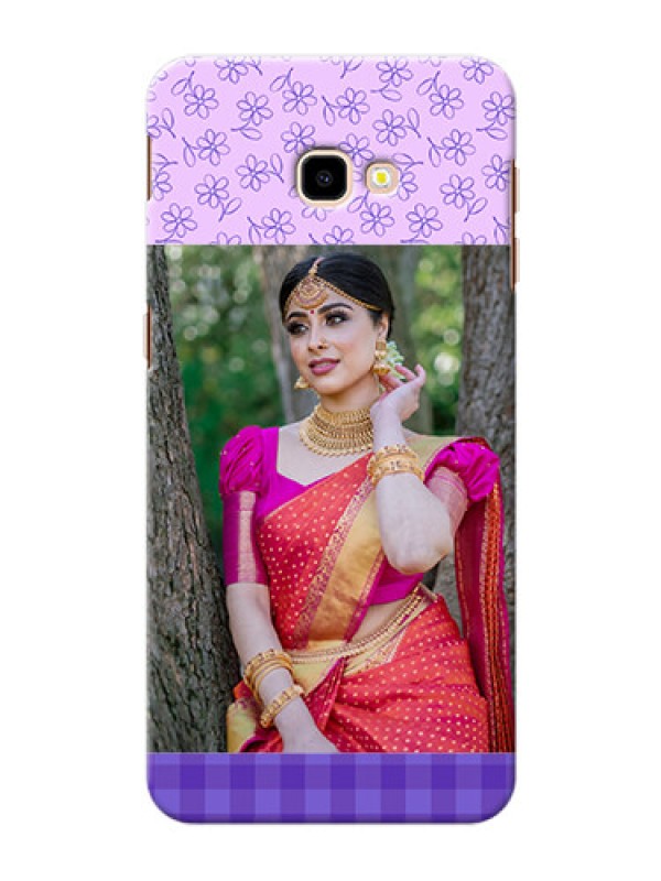 Custom Samsung Galaxy J4 Plus Mobile Cases: Purple Floral Design