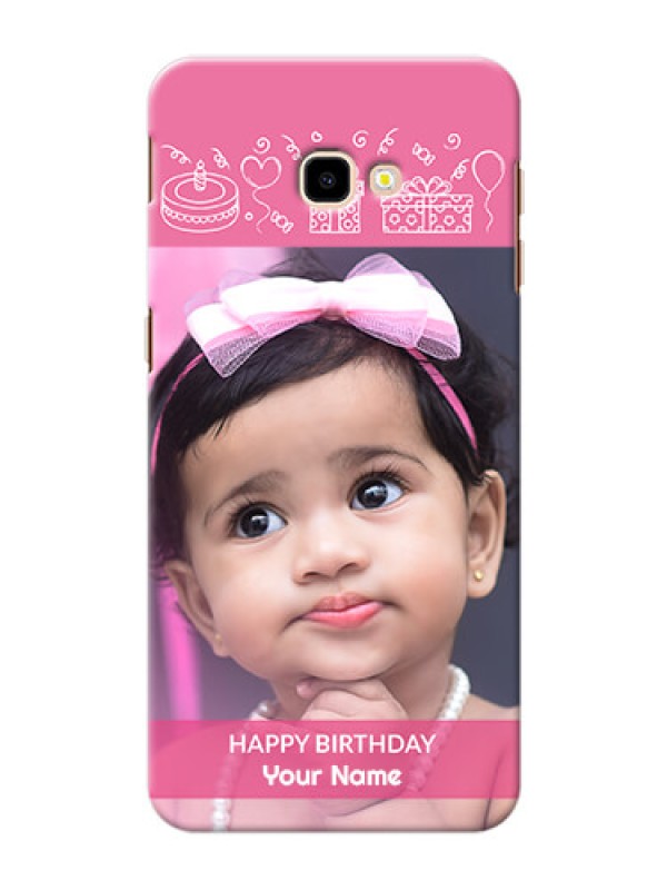 Custom Samsung Galaxy J4 Plus Custom Mobile Cover with Birthday Line Art Design