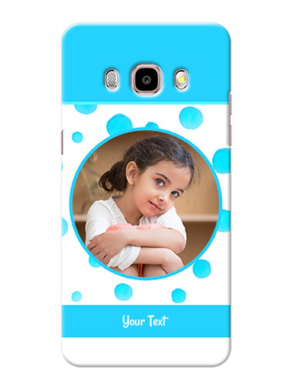Custom Samsung Galaxy J5 (2016) Blue Bubbles Pattern Mobile Cover Design