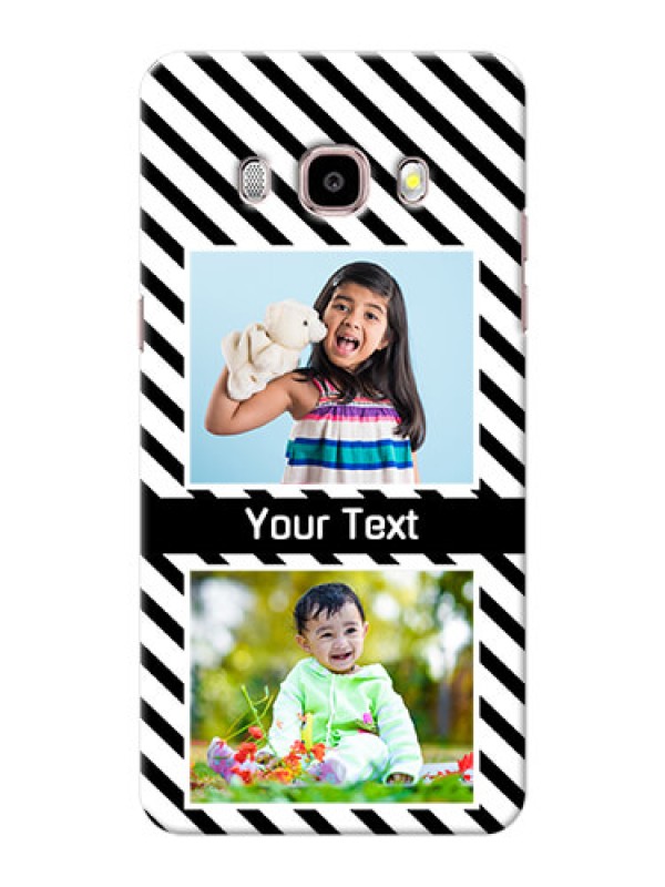 Custom Samsung Galaxy J5 (2016) 2 image holder with black and white stripes Design