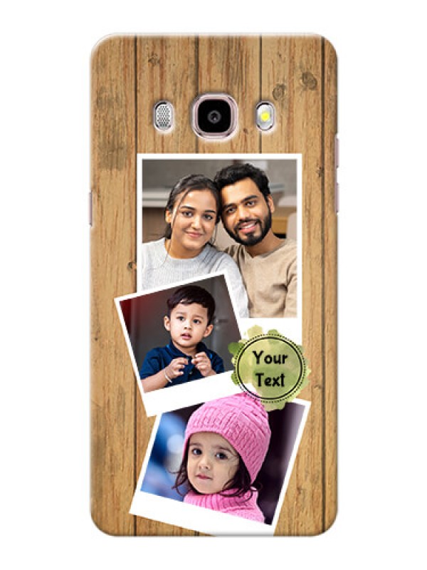 Custom Samsung Galaxy J5 (2016) 3 image holder with wooden texture  Design