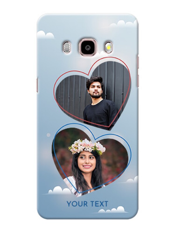 Custom Samsung Galaxy J5 (2016) couple heart frames with sky backdrop Design