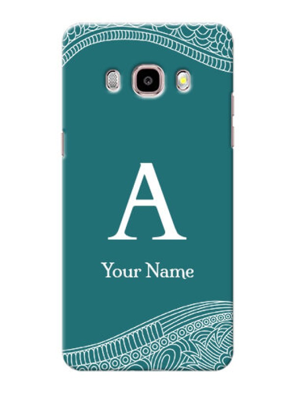 Custom Galaxy J5 (2016) Mobile Back Covers: line art pattern with custom name Design