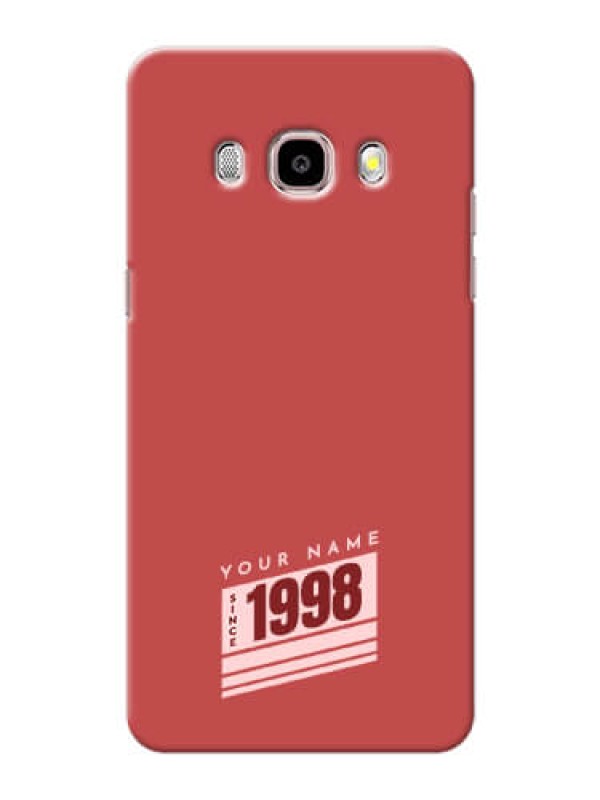 Custom Galaxy J5 (2016) Phone Back Covers: Red custom year of birth Design
