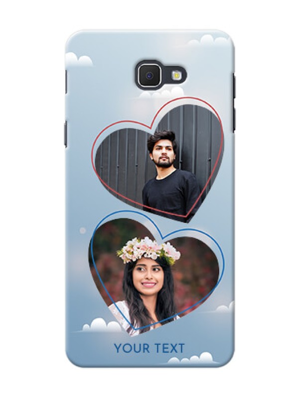 Custom Samsung Galaxy J5 Prime couple heart frames with sky backdrop Design