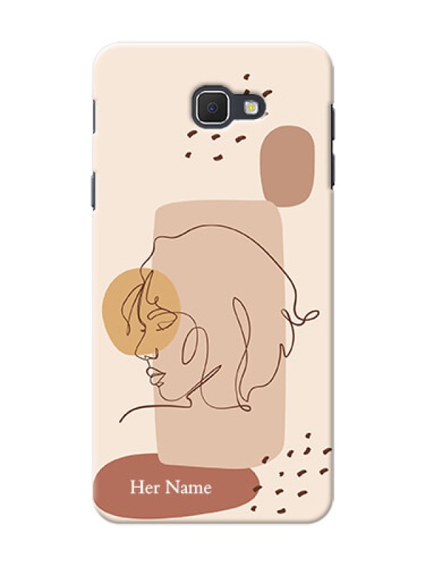 Custom Galaxy J5 Prime Custom Phone Covers: Calm Woman line art Design