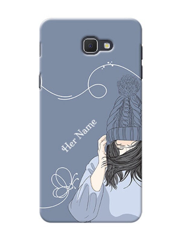 Custom Galaxy J5 Prime Custom Mobile Case with Girl in winter outfit Design