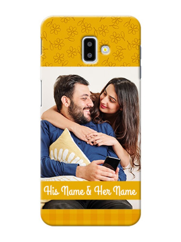 Custom Samsung Galaxy J6 Plus mobile phone covers: Yellow Floral Design