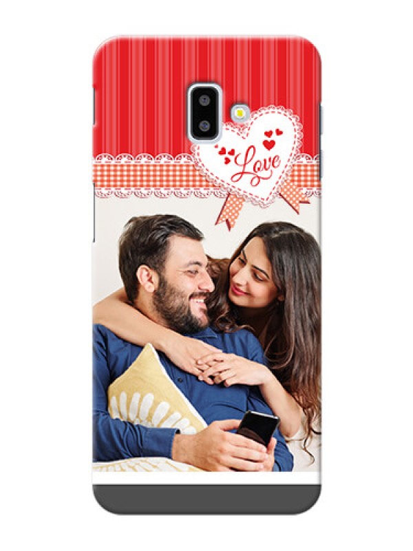 Custom Samsung Galaxy J6 Plus phone cases online: Red Love Pattern Design