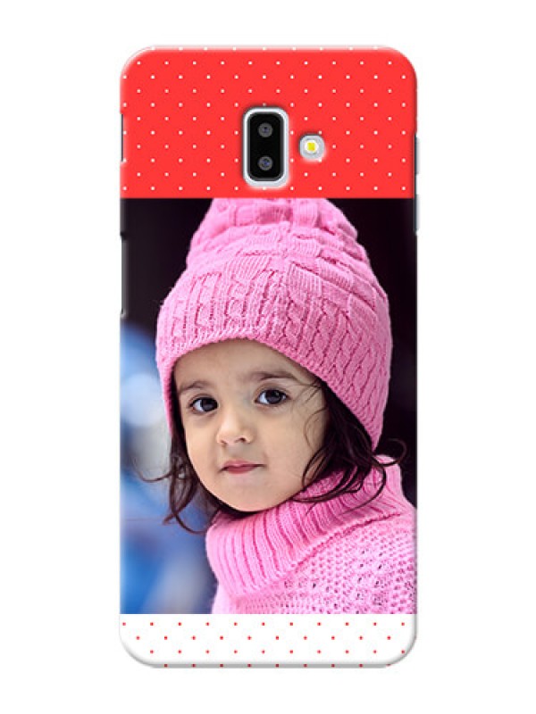 Custom Samsung Galaxy J6 Plus personalised phone covers: Red Pattern Design