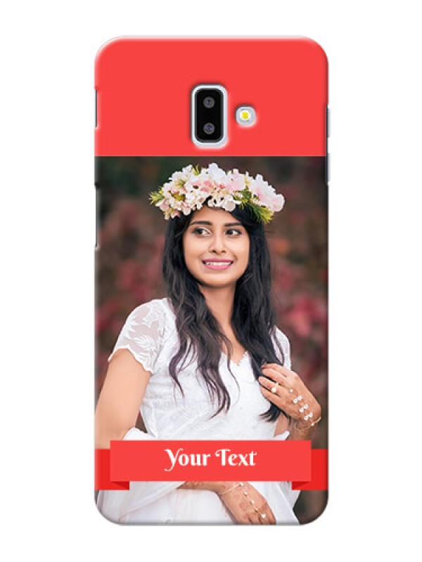 Custom Samsung Galaxy J6 Plus Personalised mobile covers: Simple Red Color Design