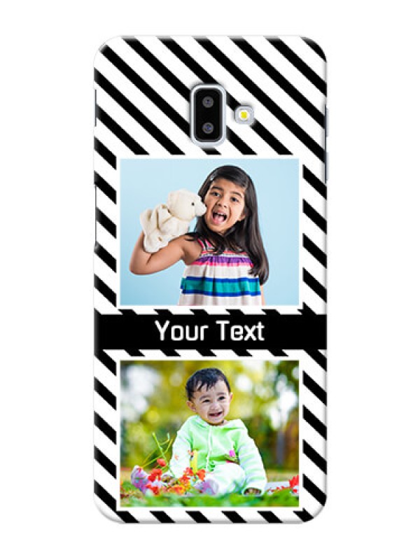 Custom Samsung Galaxy J6 Plus Back Covers: Black And White Stripes Design