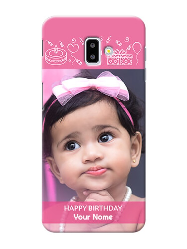 Custom Samsung Galaxy J6 Plus Custom Mobile Cover with Birthday Line Art Design