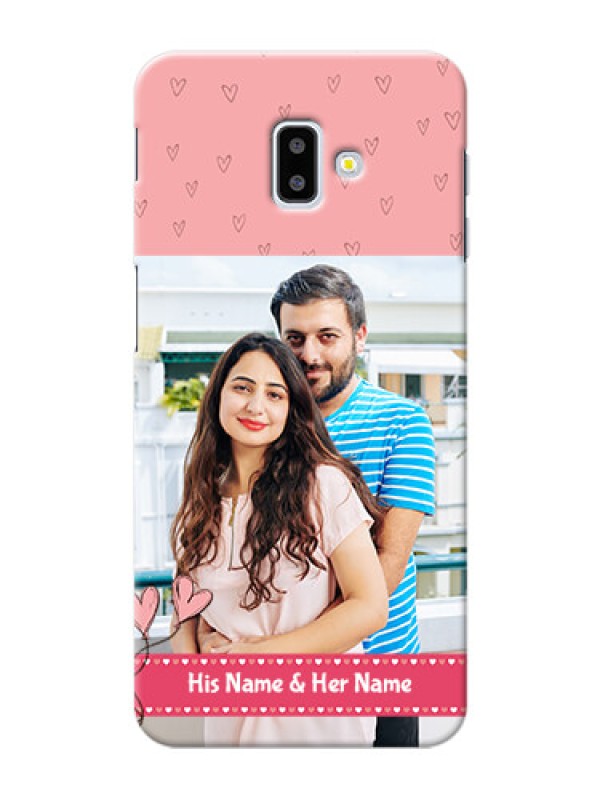 Custom Samsung Galaxy J6 Plus phone back covers: Love Design Peach Color