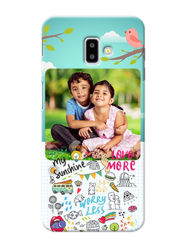 Custom Samsung Galaxy J6 Plus phone cases online: Doodle love Design