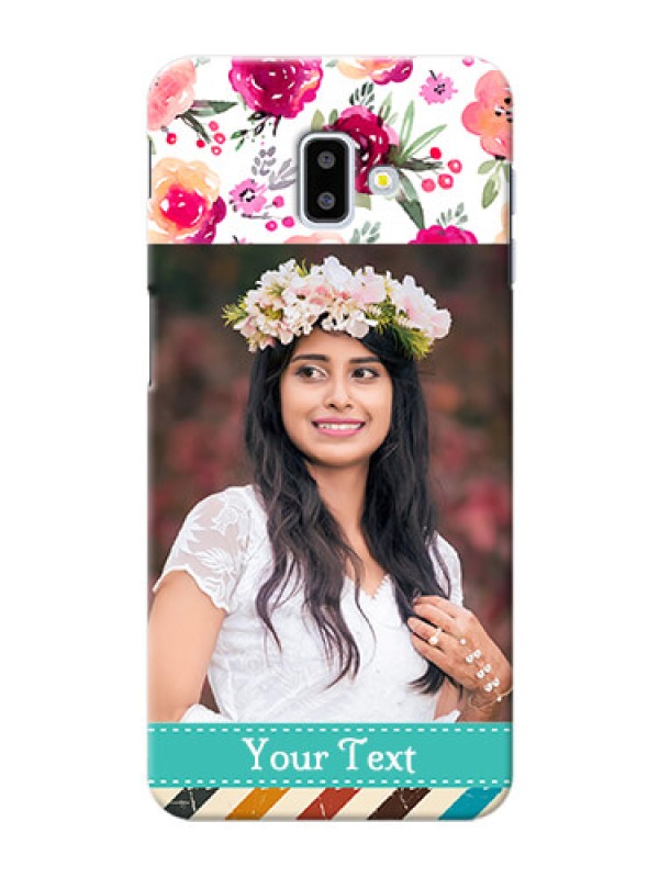 Custom Samsung Galaxy J6 Plus Personalized Mobile Cases: Watercolor Floral Design
