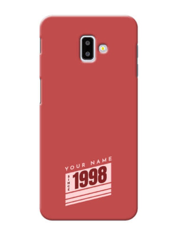 Custom Galaxy J6 Plus Phone Back Covers: Red custom year of birth Design