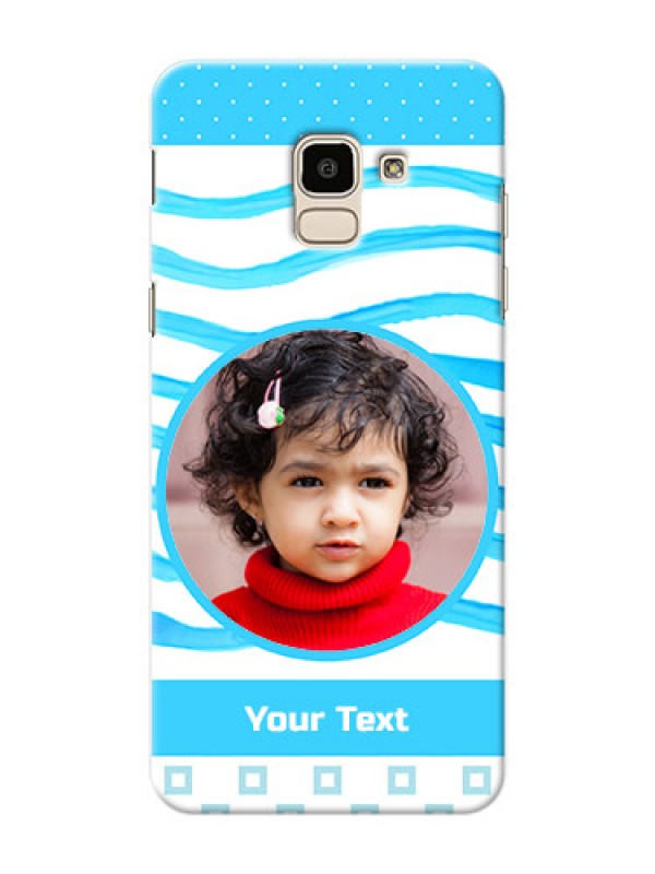 Custom Samsung Galaxy J6 Simple Blue Design Mobile Case Design