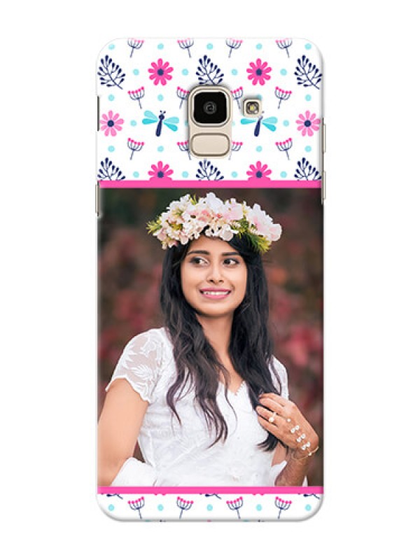 Custom Samsung Galaxy J6 Colourful Flowers Mobile Cover Design