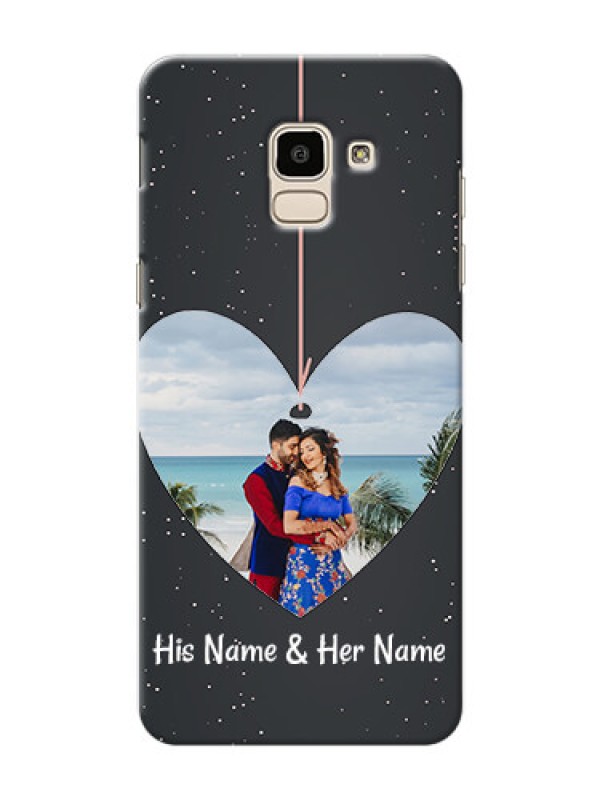 Custom Samsung Galaxy J6 Hanging Heart Mobile Back Case Design
