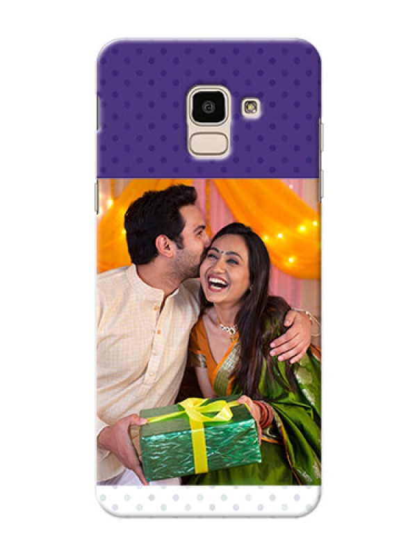 Custom Samsung Galaxy J6 Violet Pattern Mobile Cover Design