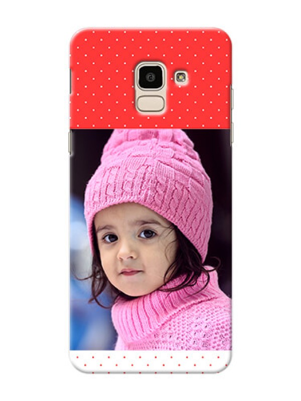 Custom Samsung Galaxy J6 Red Pattern Mobile Case Design