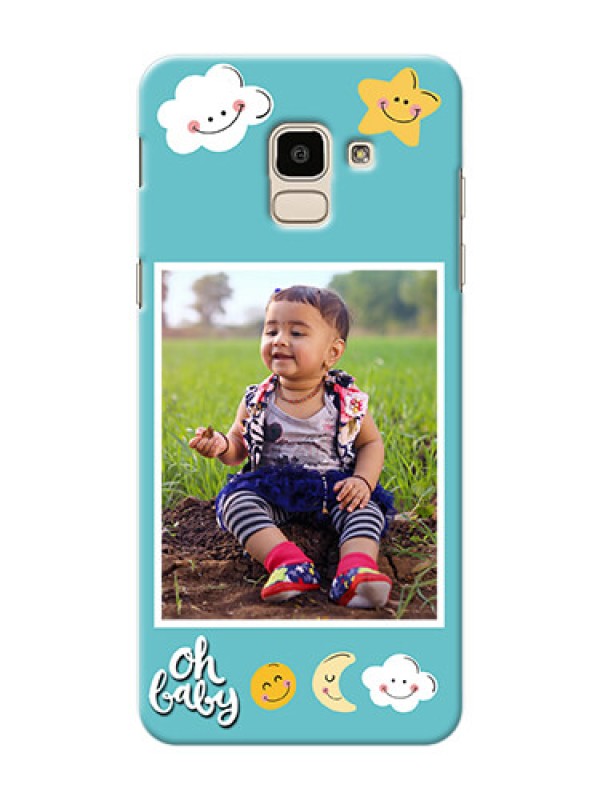 Custom Samsung Galaxy J6 kids frame with smileys and stars Design