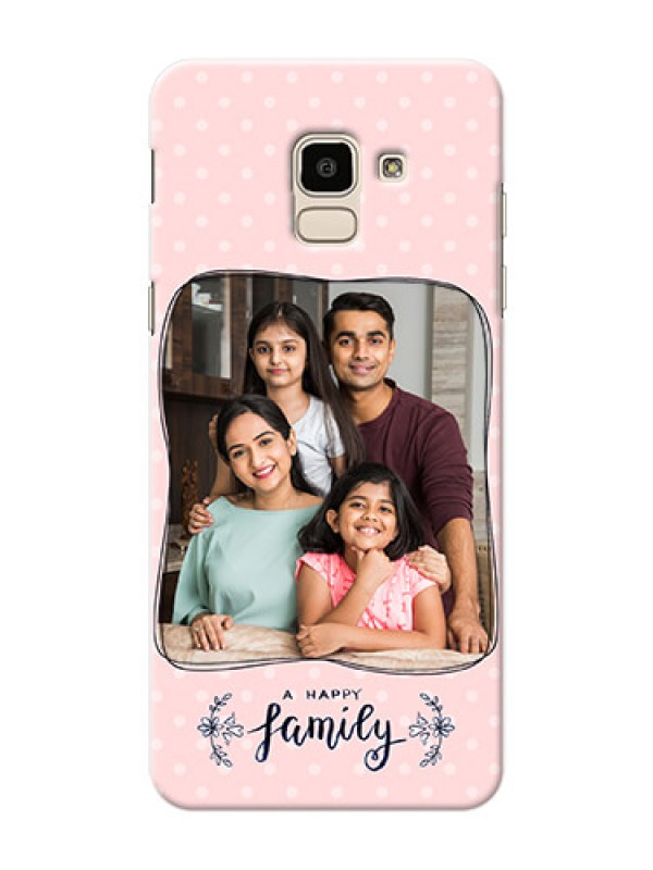 Custom Samsung Galaxy J6 A happy family with polka dots Design