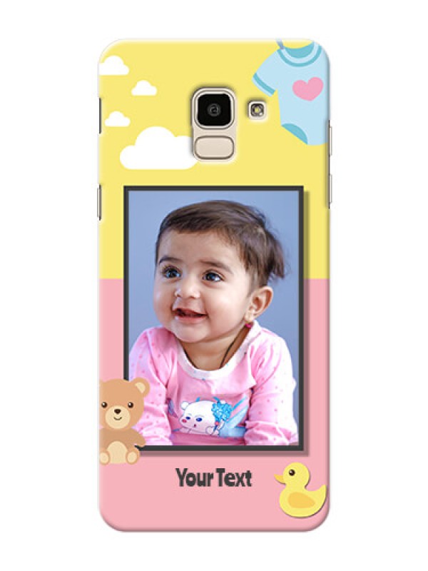 Custom Samsung Galaxy J6 kids frame with 2 colour design with toys Design