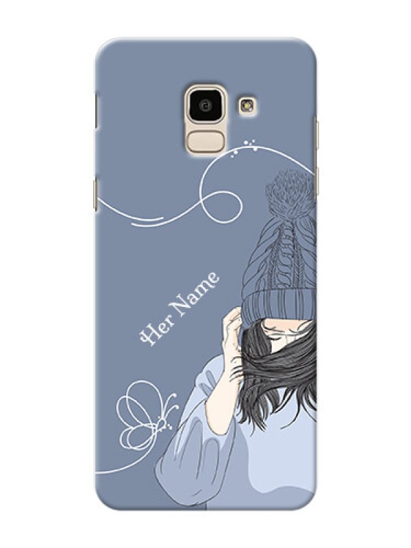 Custom Galaxy J6 Custom Mobile Case with Girl in winter outfit Design