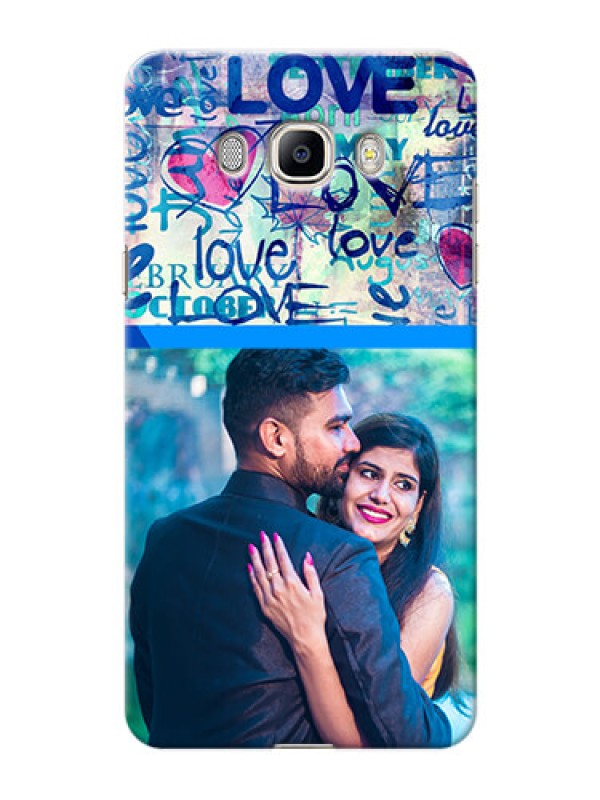 Custom Samsung Galaxy J7 (2016) Colourful Love Patterns Mobile Case Design