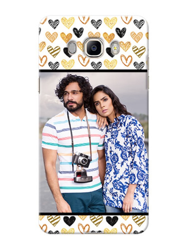 Custom Samsung Galaxy J7 (2016) Colourful Love Symbols Mobile Cover Design