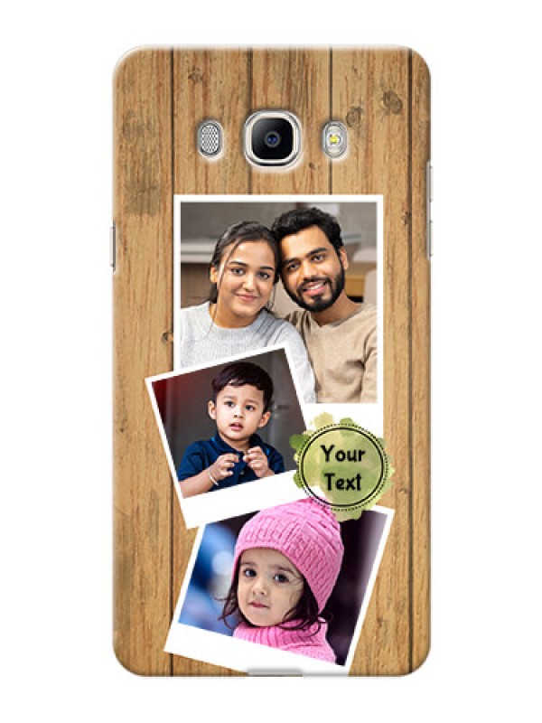 Custom Samsung Galaxy J7 (2016) 3 image holder with wooden texture  Design